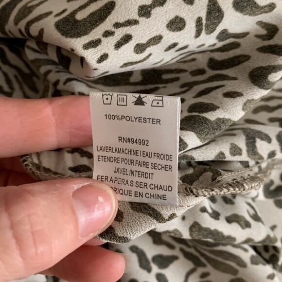 Patrizia Luca Deep V High-low Animal Print Tunic Cream Black Size Small - Picture 12 of 15